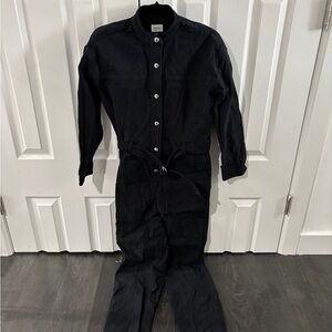 Wilfred Midnight Black Button-Up Jumpsuit